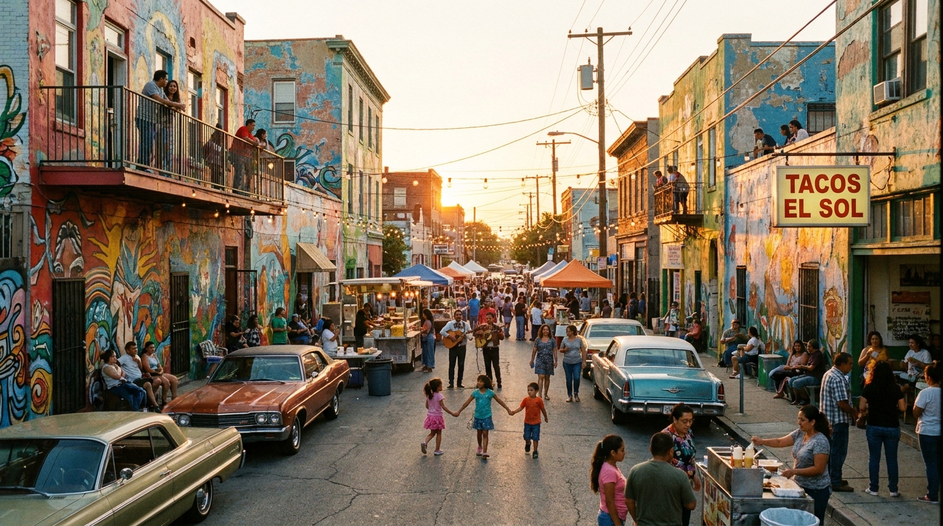 Street scene in the South Bronx neighborhood of New York City