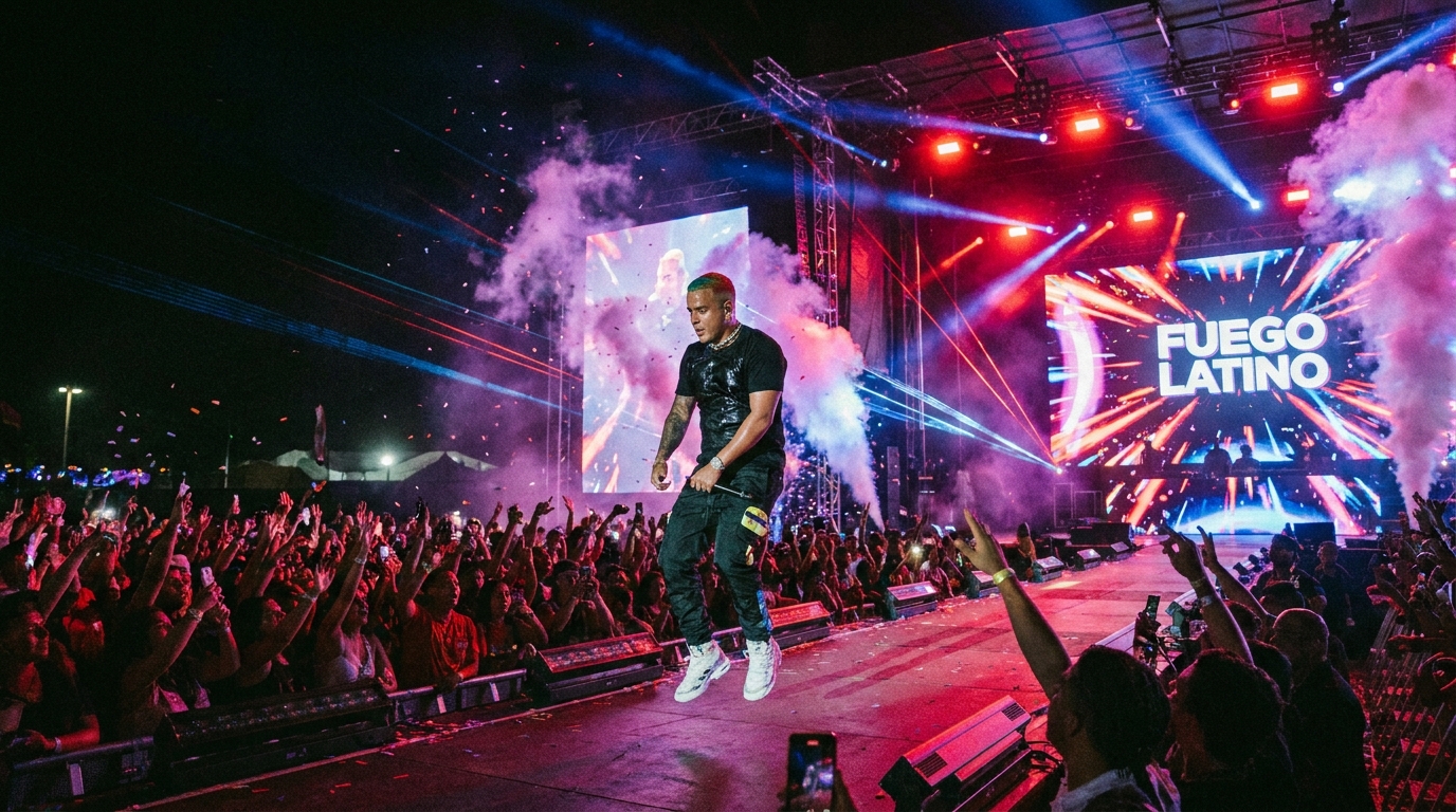 Don Omar performing at a reggaeton concert